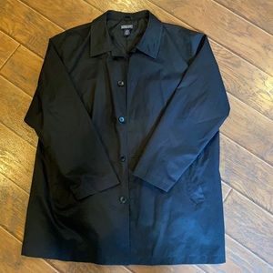 Lands End Black Button Up Coat